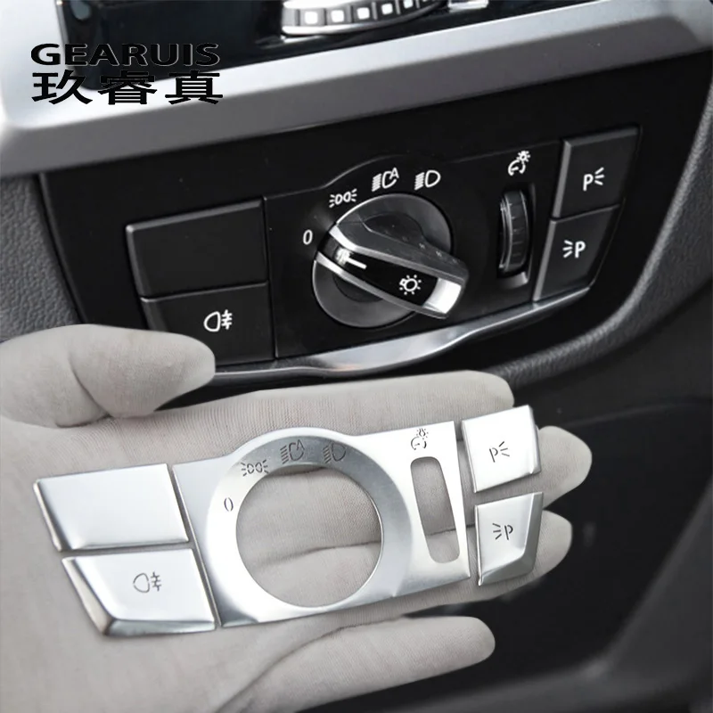 Car Styling For BMW G01 G02 G30 G32 Headlight Switch Button Light Control Stickers Fog Light Switch X3 X4 5 Series Accessories