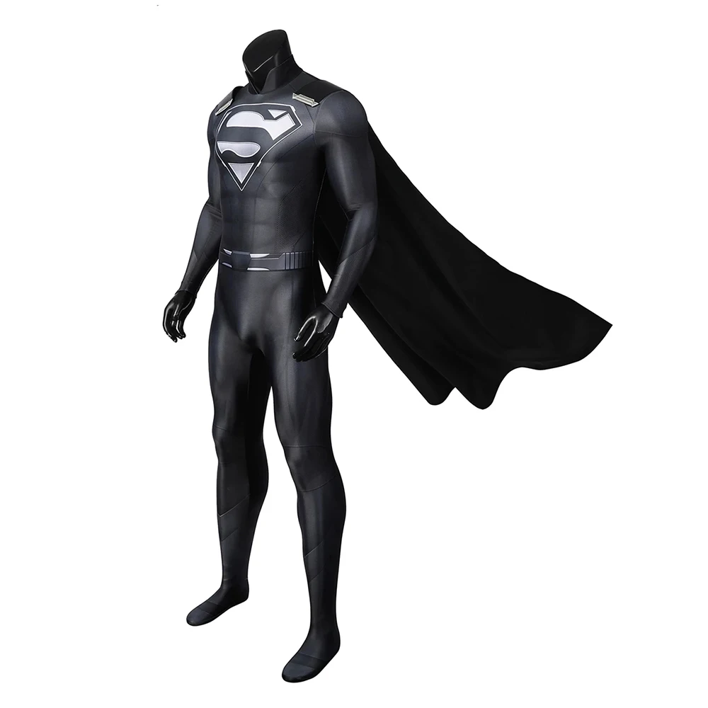 

Halloween Clark Cosplay Outfit Else Worlds Kal El Black Costume Printing Jumpsuit Black Suit Superhero Bodysuit