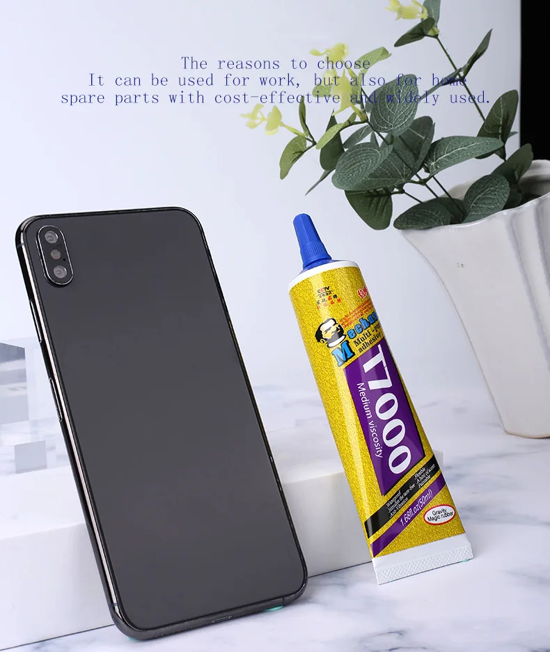 Mekanik T-7000 Multi-Tujuan Resin Epoxy Adhesive Hitam Lem Cair Tidak Ada Korosi untuk Ponsel Layar Sentuh Kerajinan Alat Perbaikan