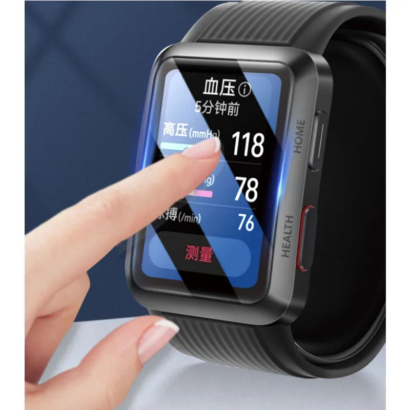 BEHUA ثلاثية الأبعاد لينة الألياف الزجاجية فيلم واقية غطاء كامل منحني مقاومة للخدش HD الأفلام لهواوي ساعة D حامي الشاشة