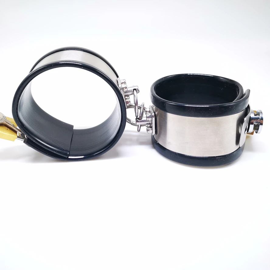 BDSM สแตนเลส Handcuffs ห่วงเซ็กซ์ทอยข้อเท้า Cuffs Restraints เพศผู้ใหญ่ Slave Bondage Fetish สำหรับหญิงและชาย