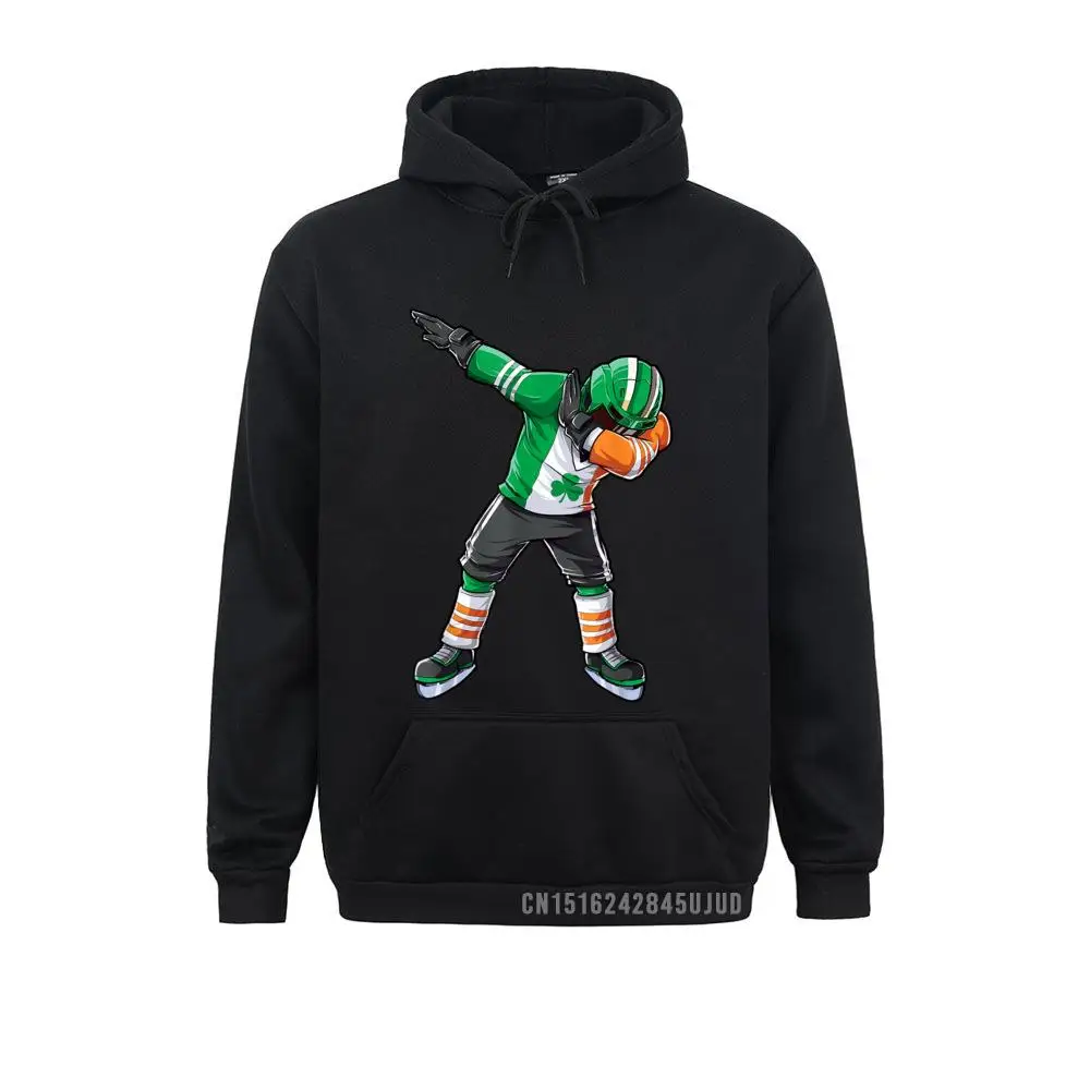 Dabbing Hockey St Patricks Day Irish Ireland Flag Men Sweatshirts Long Sleeve Normal Mens Hoodies Printed On Clothes Winter