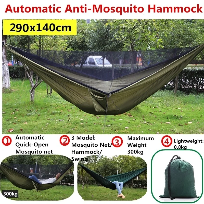 Camping Hammock Mosquito Net and Hammock Canopy Portable Nylon Hammock Rain Fly Tree Straps for Hiking Camping Survival Travel