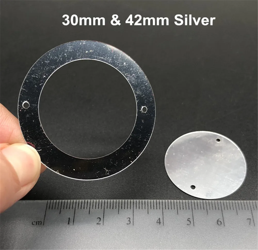 42mm 50mm Large Dual Circle Loose Hologram Sequin Paillette Sewing Decoration,Wedding Craft,Women Kids DIY Garment Accessory