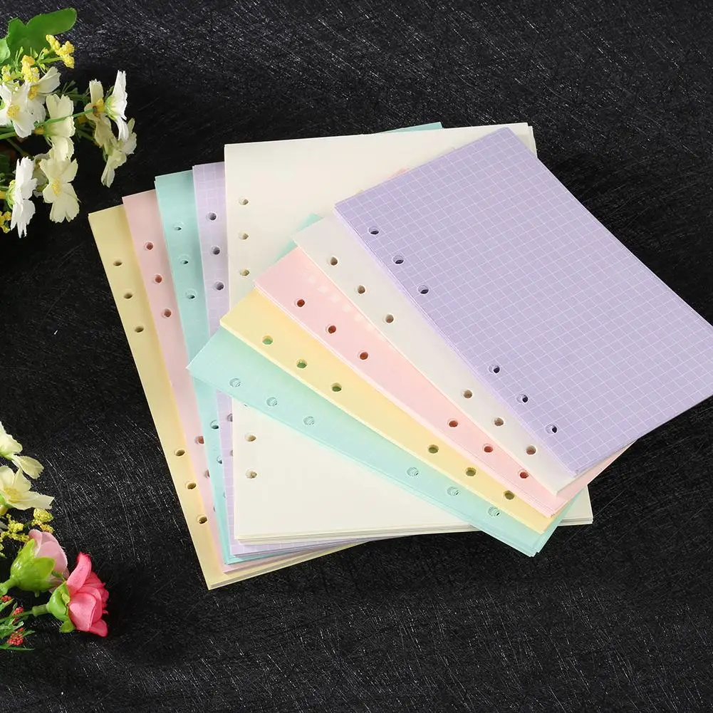 Notebook Colorful Notebook Accessories A5 A6 Office Solid Color Planner Inners Filler Papers 40 sheet/ Set Inside