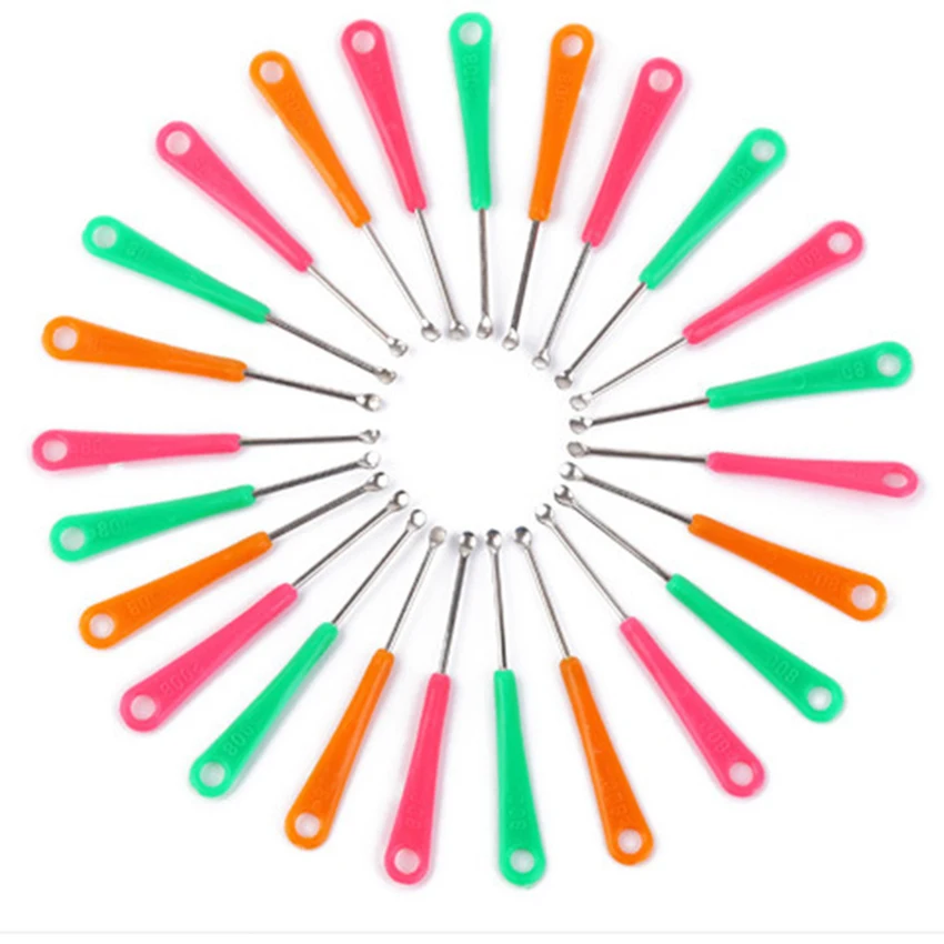 10 Cái/lô Mini Di Động Tai Thìa Nhiều Màu Sắc Làm Sạch Tai Kim Loại + Nhựa Earpick Ráy Tai Tẩy Tai Dụng Cụ Vệ Sinh Làm Sạch