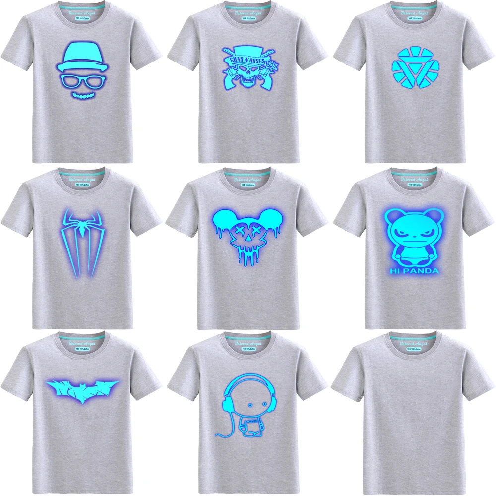 

Boys Tshirts Kids Cotton Clothes Child Luminous T-Shirts Christmas Baby Toddlers T Shirts Short Sleeve Tops Tee Girls Clothing