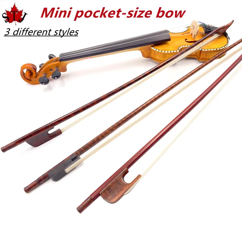 Mini Pochette violin bow pocket-size Baroque snakewood Fiddle Bow, letterwood/enboy frog,Siberian hair