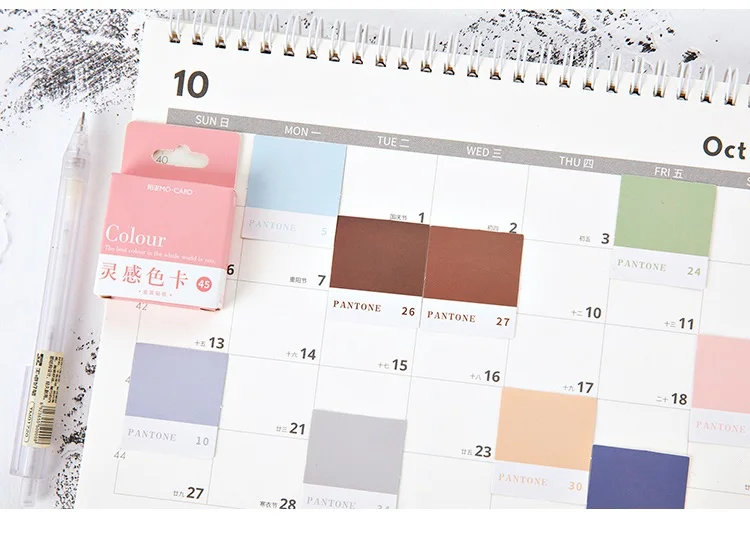 45pcs Pantone Stickers Set 44mm Mini Color Card Sticker Label Tag Decoration Seal Journal Diary Book School Student Gift A6398