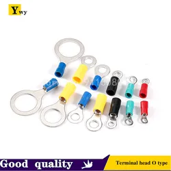100PCS RV1.25/2/3.5/5.5-3-4-5-6-pre-insulated round terminal head O type red yellow blue black green