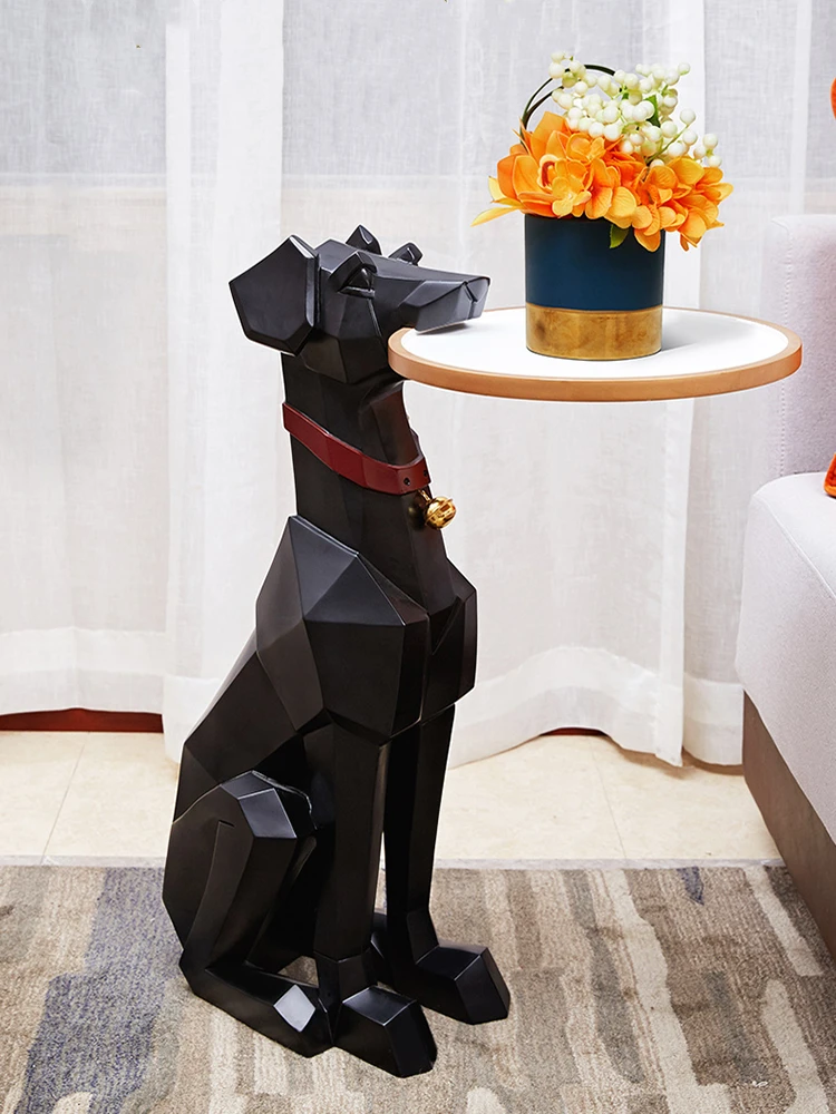 

Home Dector Nordic Floor Doberman Dog Statues Decorations Interior Figurines Living Room Creative Large Furniture Tray Ornaments