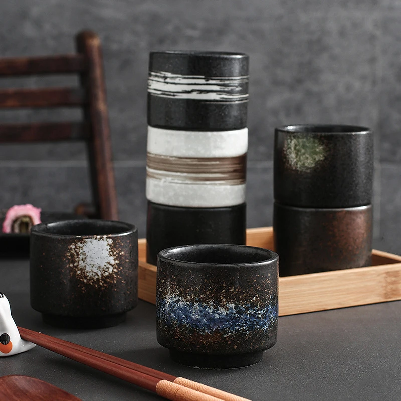 200ml Japanese Style Teacup Water Cup Stoneware Ceramic Hand-painted Kungfu Teacup Cuisine Drinkware