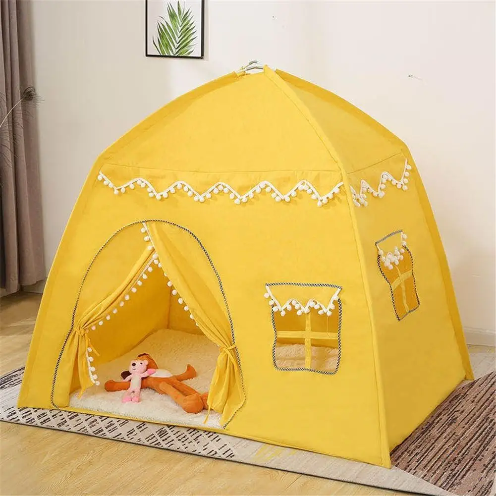 Tente de jeu pliable pour enfants, maison de grand espace, château de princesse rose, cabine, tente tipi pour enfants, cadeau d'anniversaire et de Noël