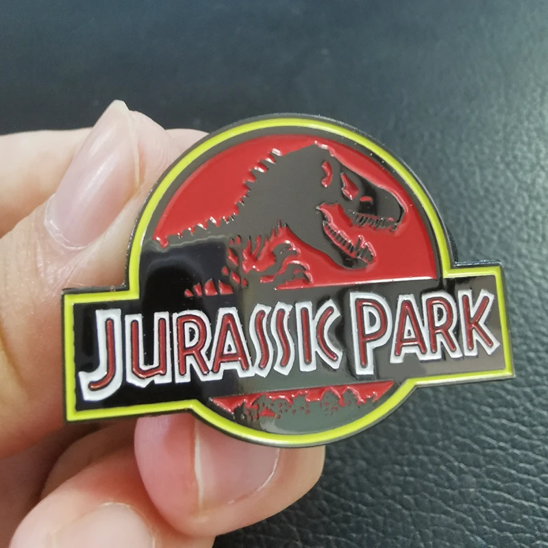 Jurassicc Park Brooch tyrannosaurus rex Enamel Pin prehistoric dinosaurs Badge Steven Spielberg film Jewelry