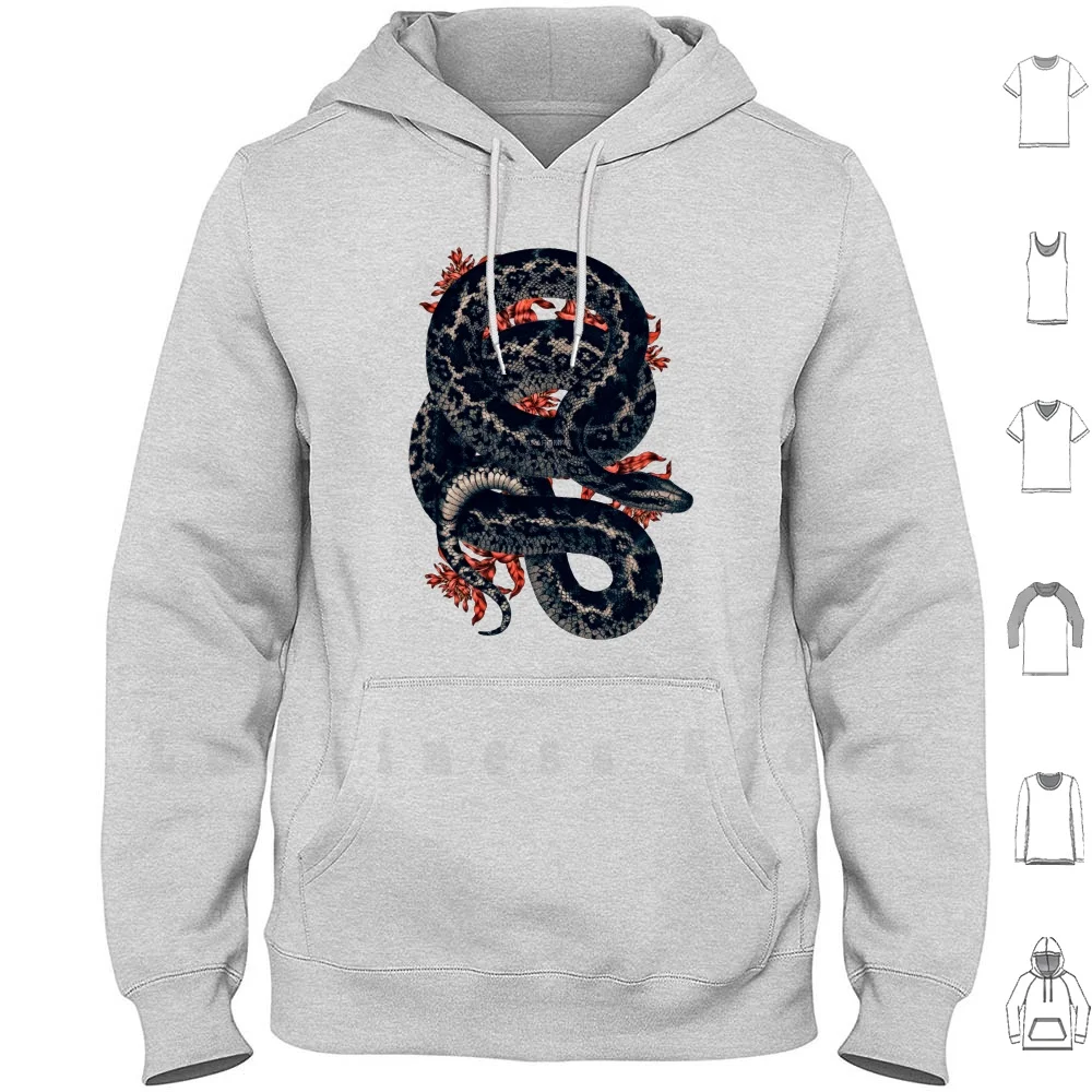 The Cosmic Serpent Hoodies Long Sleeve Snake Serpent Sacred Geometry Flower Of Life Dark Occult Witch Crystal Esoteric