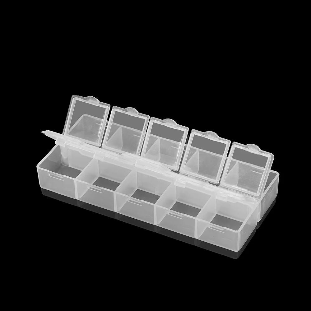 Double Row Plastic Jewelry Storage Box, Craft Organizer, Beads Display, Container, Case Holder