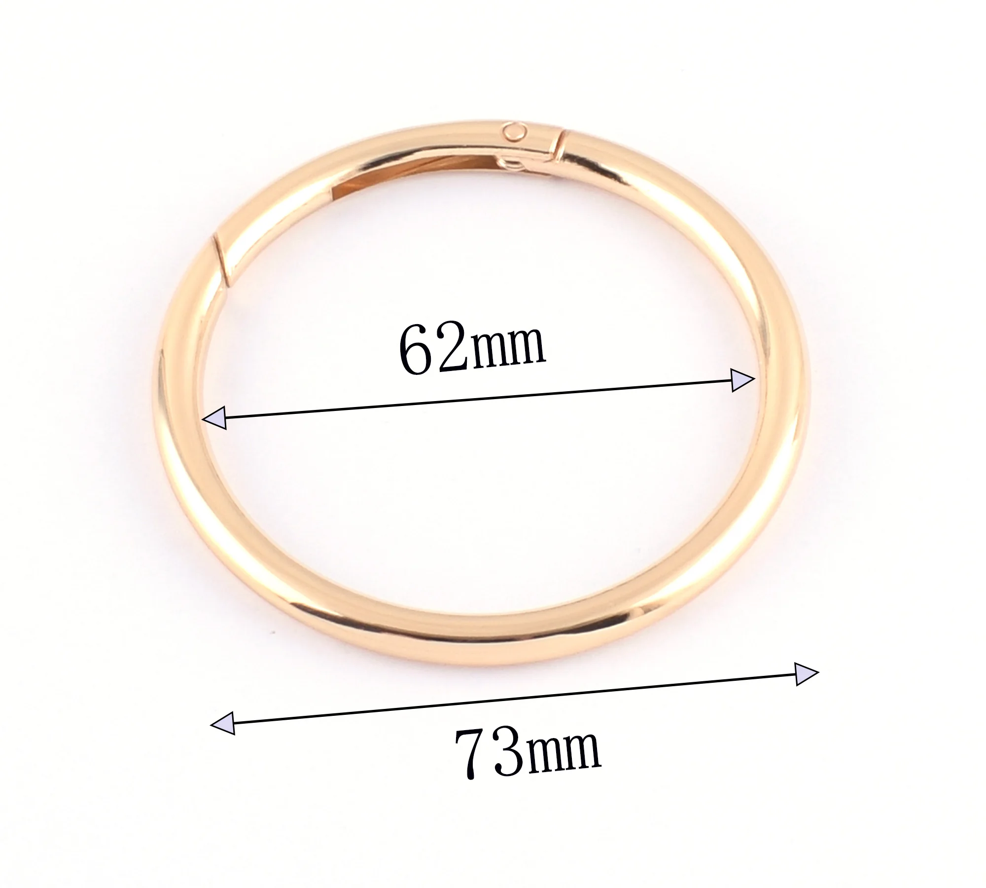 Light Gold Large Spring Ring Buckle Snap Trigger Hook Zinc Alloy Spring Clasp O Ring Round Gate Ring Purse Bag Handbag Jewelry