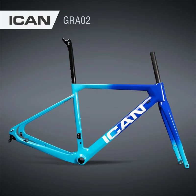 

ICAN T700 carbon road bike gravel bike disc brake all inner cable flat mount BB86 GRA02