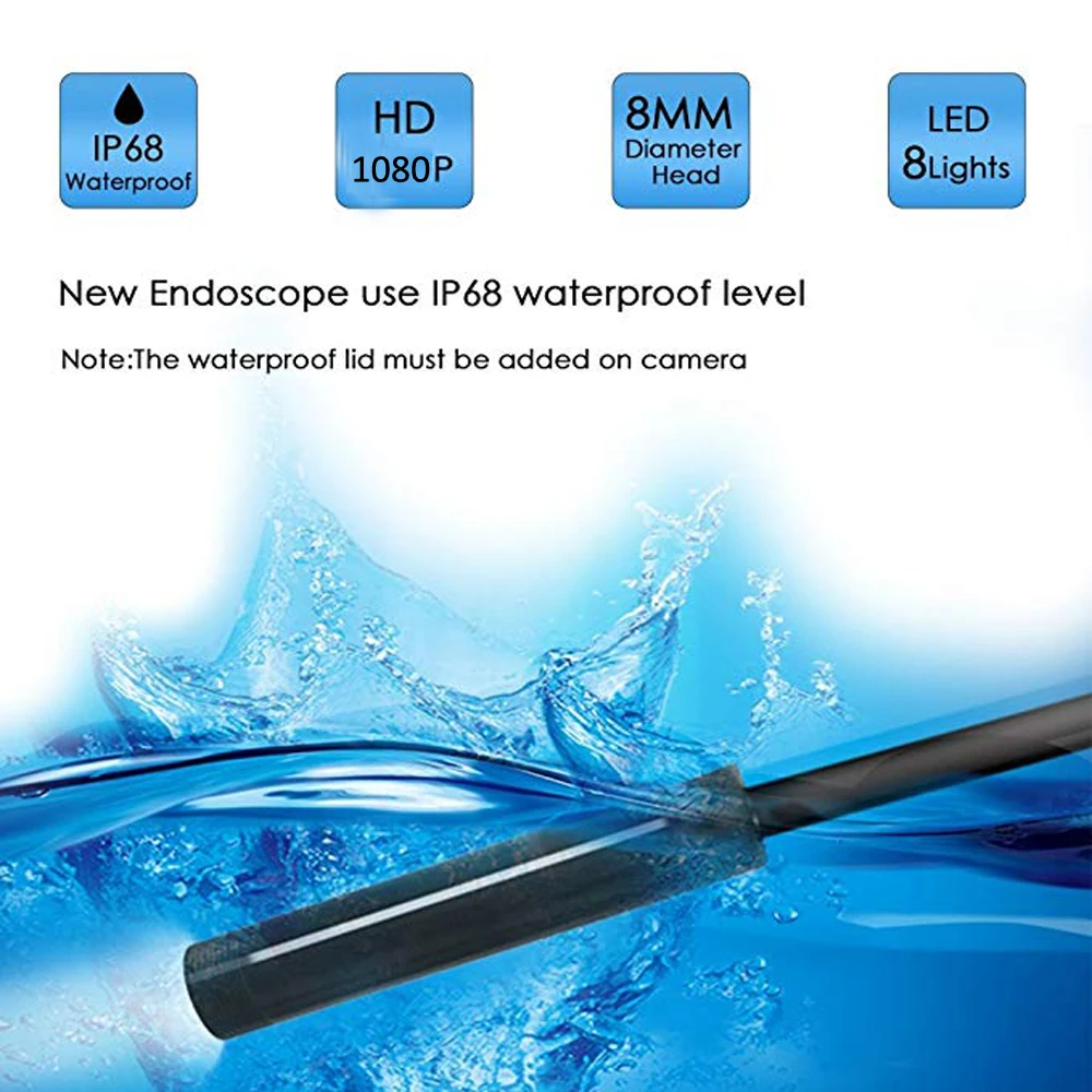 1080P Full HD USB Android Camera Endoscope IP67 1920*1080 1m 2m 5m Micro  Inspection Video Camera Snake Borescope Tube