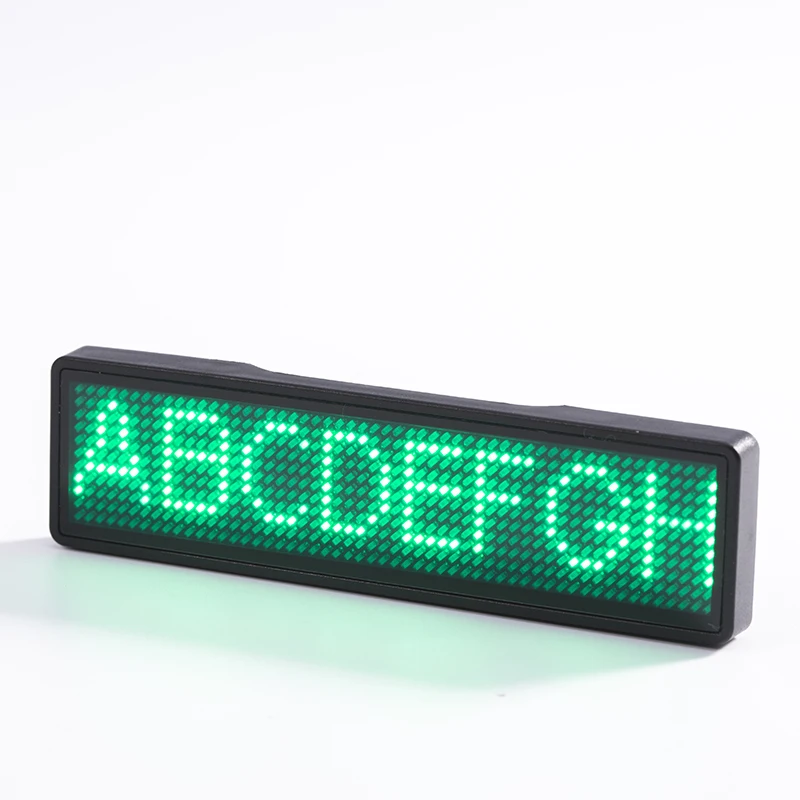 Rechargeable LED name badge 11*55 dots advertising editable scrolling text mini LED display with different color case and LED