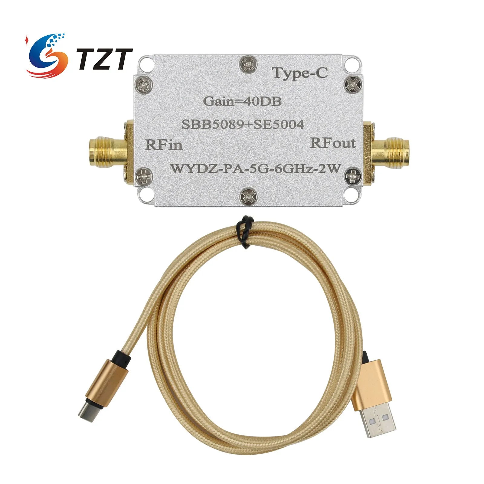 TZT SBB5089+SE5004 Microwave Power Amplifier RF Power Amplifier 5G-6GHz Gain 40DB WYDZ-PA-5G-6GHz-2W