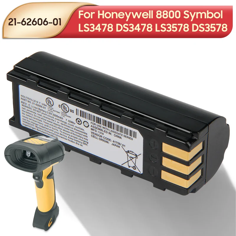 Original Replacement Battery 21-62606-01 For Honeywell 8800 Symbol LS3478 DS3478 LS3578 DS3578 General Duty Scanners 2200mAh