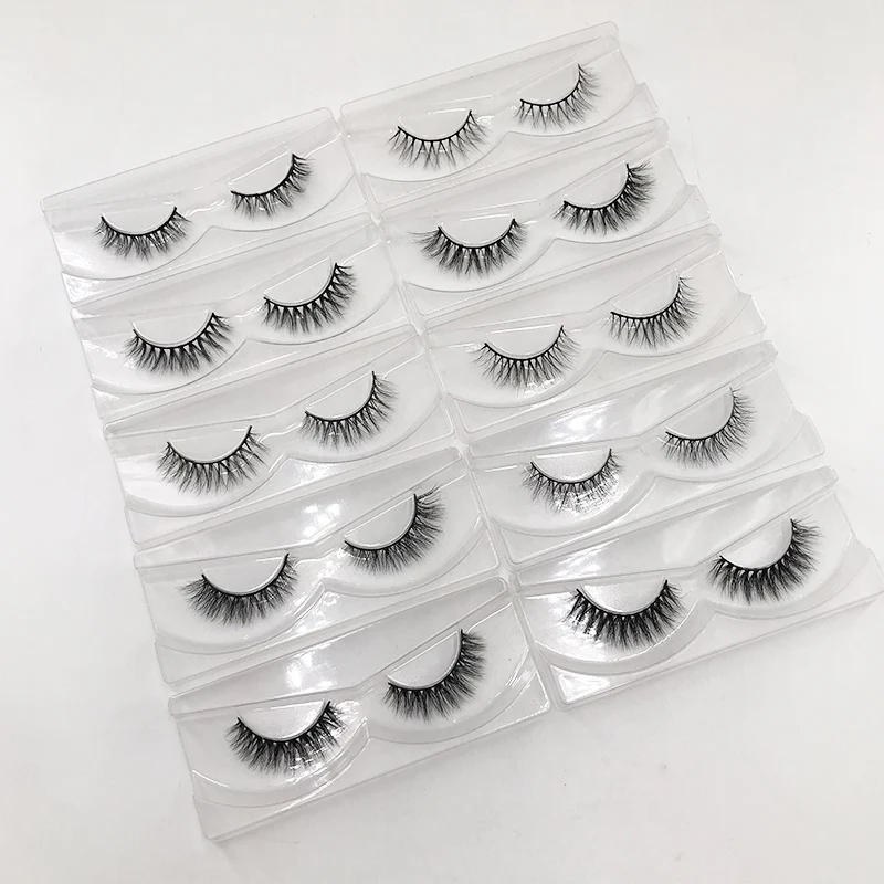 2022 New Arrivals Natural Short 8-12mm 3D Mink Lashes False Eyelashes