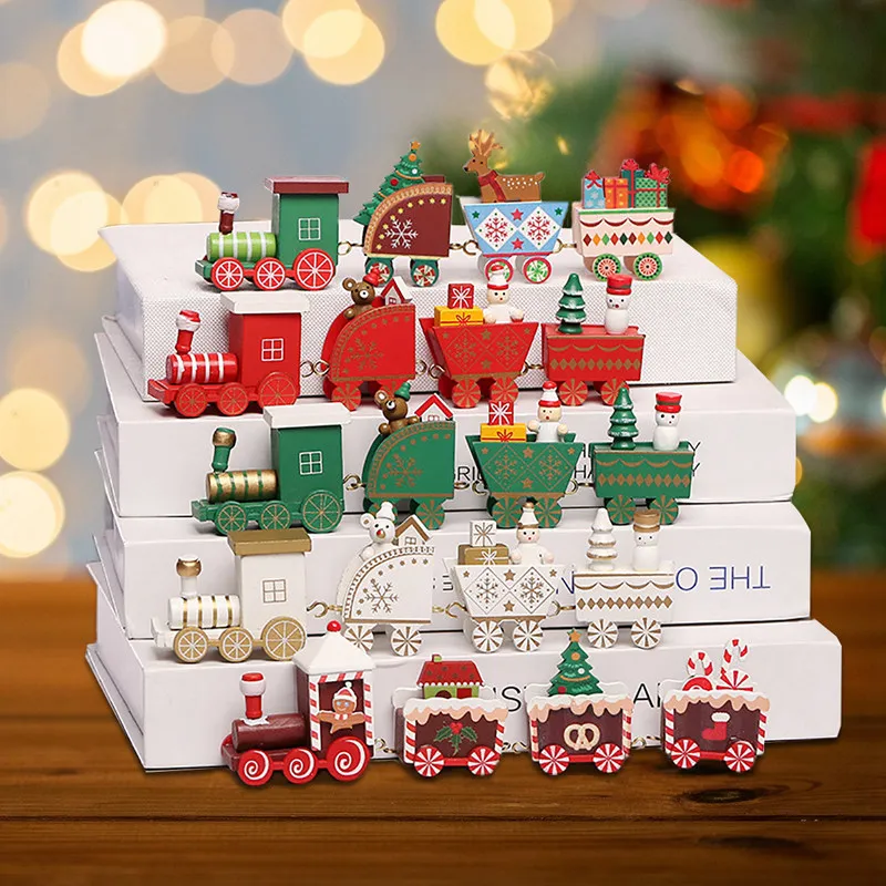 PAITMATE Wooden Christmas Train Merry Christmas Decoration For Home Xmas Gifts Navidad Deco Noel Cristmas Ornament New Year 2023