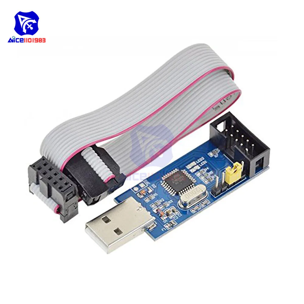 diymore USBASP USBISP AVR Programmer ATMEGA8 ATMEGA128 USB ISP USB ASP for Arduino 51 AVR MCU Board with JTAG Download Cable