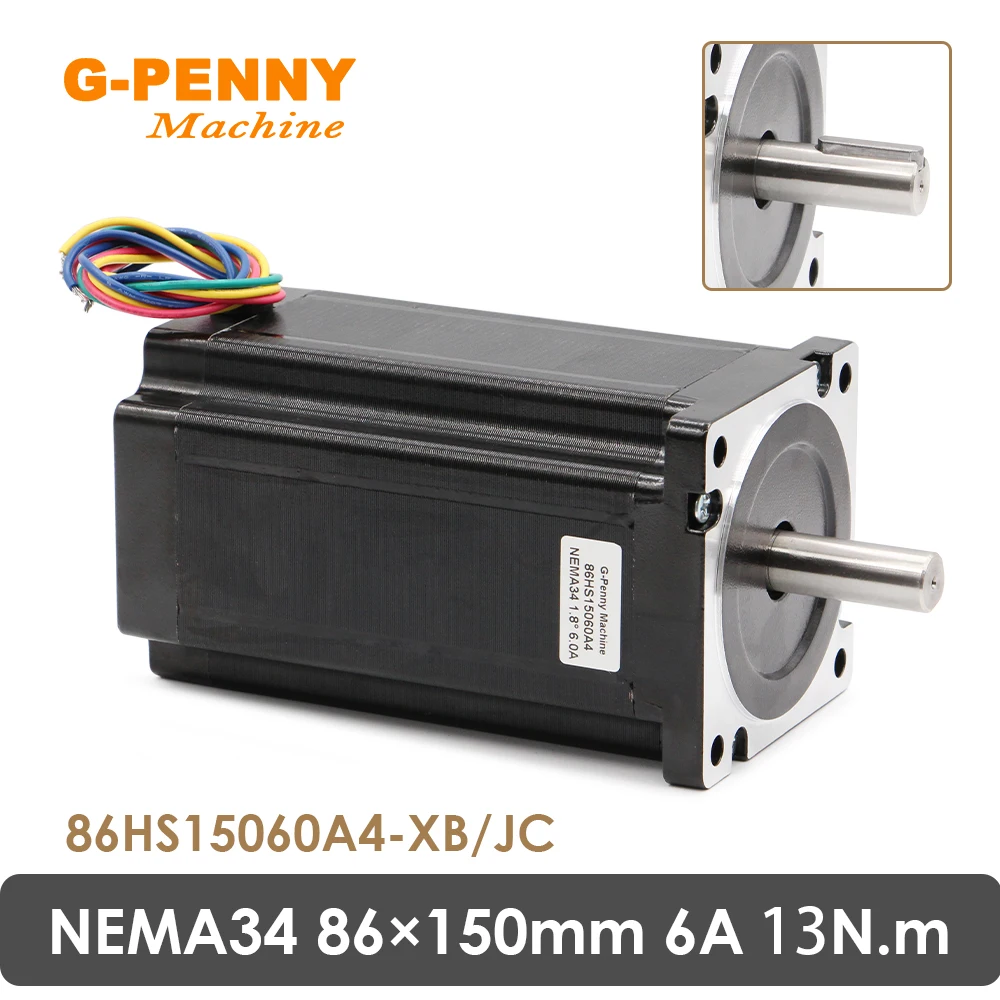 

G-PENNY NEMA34 Stepper Motor 86x150mm 6A 13N.m Single Shaft 4 Wires Hybird CNC Stepper motor For CNC machine 3D printer