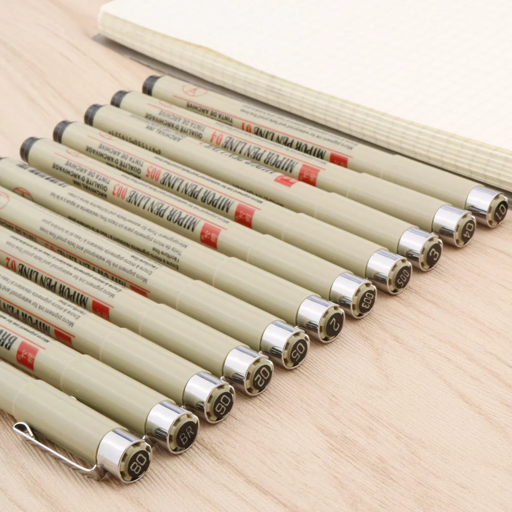 13 قطعة مجموعة إبرة رسم القلم المياه برهان رسم الكاريكاتورية 003 005 01 02 03 04 05 06 08 BR G1 G2 G3 الفن علامات #3