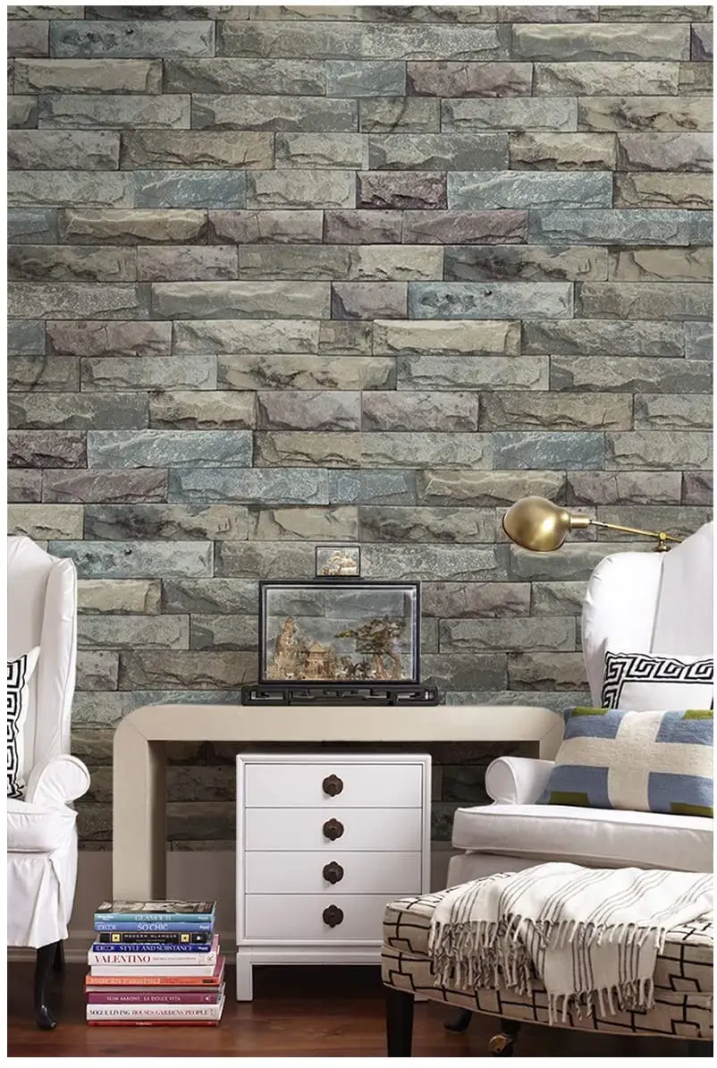 HDHome 10M Peel and Stick Wallpaper Brick Removable Wallpaper 3D Effect Textured Self Adhesive Wall Paper for Bedroom Home Decor