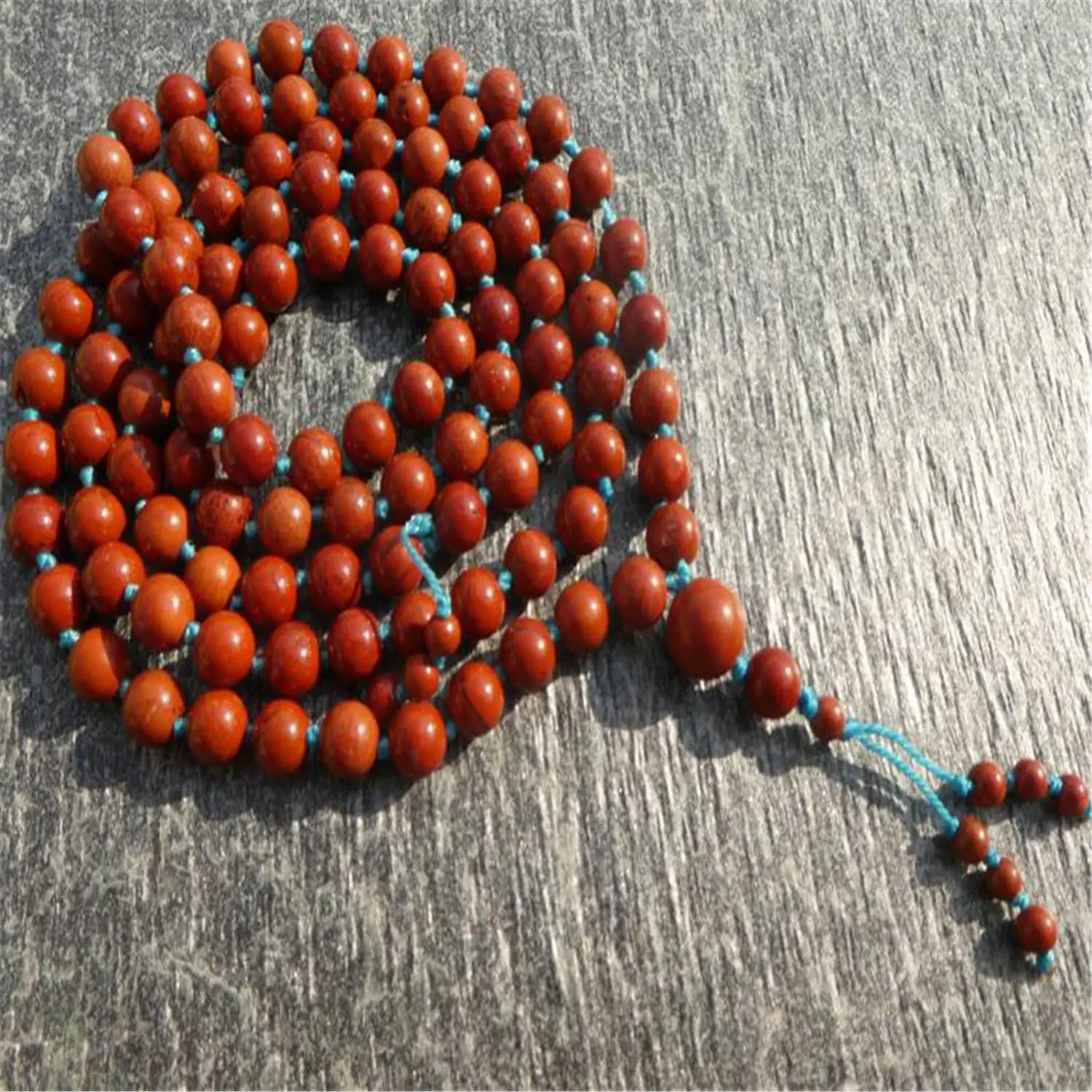 6mm Natural Red Jasper Gemstone 108 Beads Mala Necklace Meditation Handmade Yoga Mala Handcrafted Healing Spirituality Bless