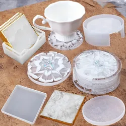 SNASAN Coaster Cup Mat Silicone Mold Resin Storage Box Silicone Mould Handmade DIY Jewelry Making Tool Crystal Epoxy Resin Mold