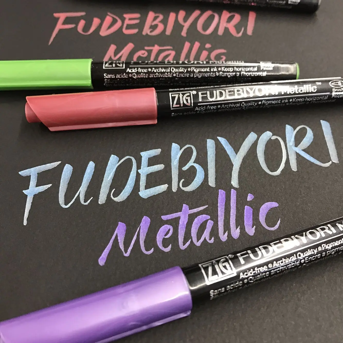 1pc ZIG Kuretake FUDEBIYORI Soft Metal Brush Pens Watercolor Marker Pens Painting Lettering Pens Japanese 57 Colors Optional