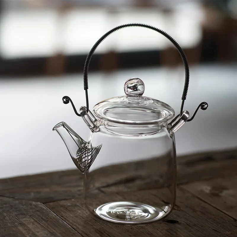 

Japanese Handmade Heat Resistant Glass Teapot Household Transparent Beam Teapots With Filter Kung Fu Tea Making Tea Pot