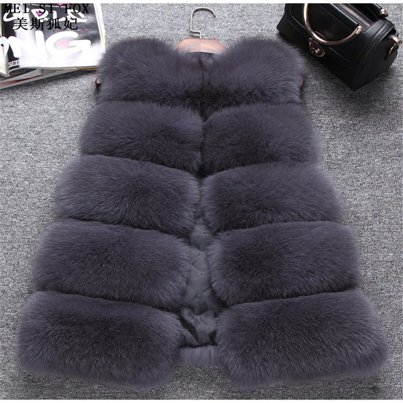 2020 women\'s winter jacket women\'s vest fox fur vest Large bar of 70 cm Natural fox fur women\'s warm vest high quality Fox Vest