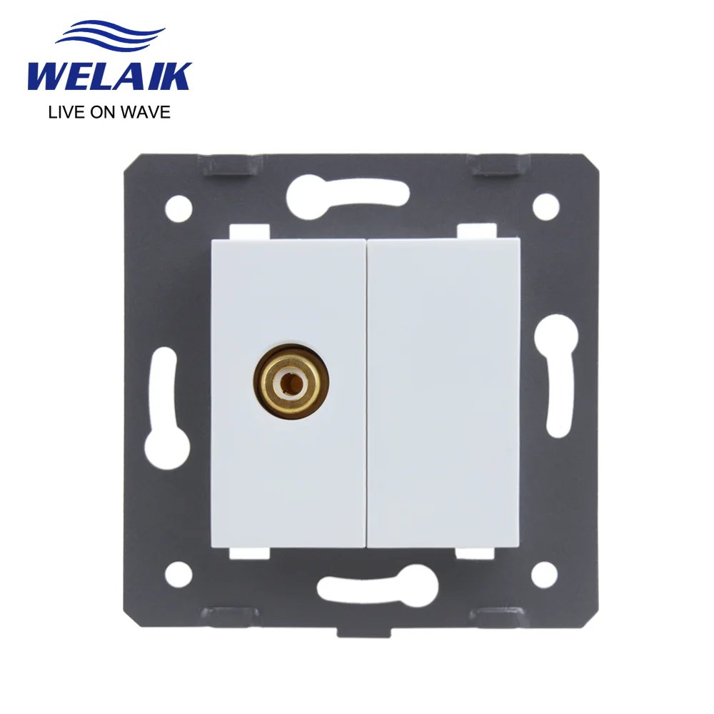 WELAIK EU Standard-Video DIY-Parts-Wall Socket  Parts Without Glass-Panel  45*45mm A8VIW