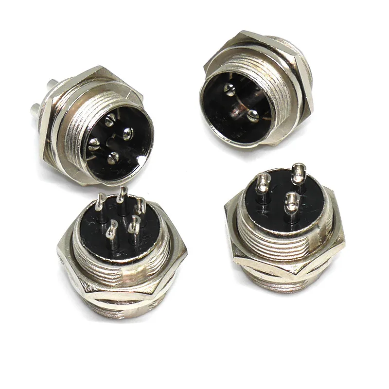 1/5Pcs GX16 2/3/4/5/6/7/8 Pin 16mm Circular Aviation Male Socket Plug Wire Panel Connector Adapter