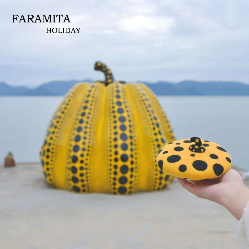 Faramita Holiday Pumpkin Point Women Girls Kids Hair Clip Headwear Hair Hair Accessories 100% Wool Felt Handmade Manual Vintage