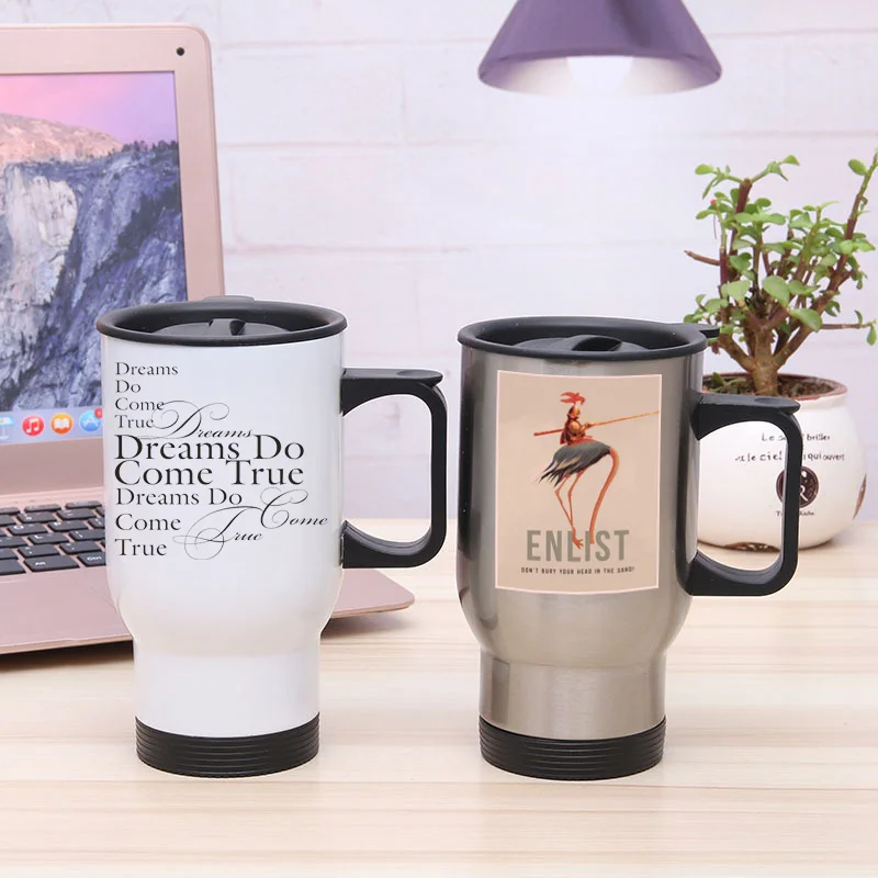 DIY Custom Print Picture Image Photo Text Logo Stainless Steel Mug Car Thermos Water Bottle Cup Personalized Creative Gift