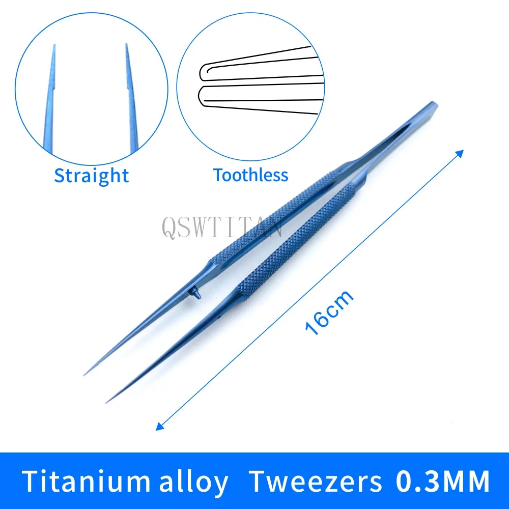 14/16CM tytanowe pęsety mikrochirurgiczne pęsety dentystyczne narzędzia do chirurgii okulistycznej