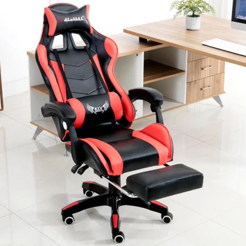 Gaming Chair компьютерное PU Leather Computer Chairs -Headrest Office Internet Lazy Lounge Chairs Home With Footrest кресло