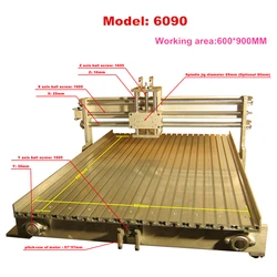 Telaio per router CNC in alluminio 6090 9014 Fresatrice per intaglio del legno Kit letto per tornio Vite a ricircolo di sfere