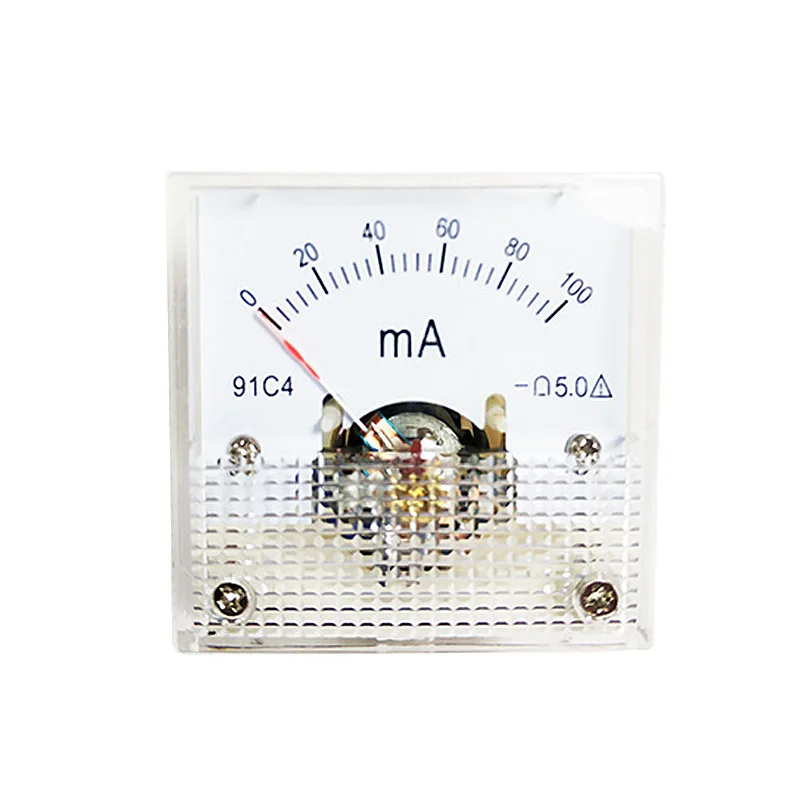 91C4-mA Pointer Type DC Milliamp Meter 20mA 30mA 50mA 100mA 200mA 300mA 500mA 45*45mm