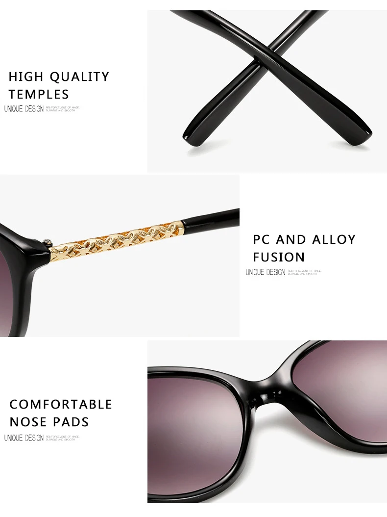 Neue Vintage Marke Design Damen Cat Eye Sonnenbrille Frauen Rahmen Luxus Sonnenbrille Für Weibliche UV400 – Detail 6