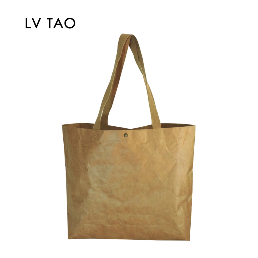 Reusable Waterproof Tyvek Paper tote shopping bag eco-friendly washable dupont shoulder bag