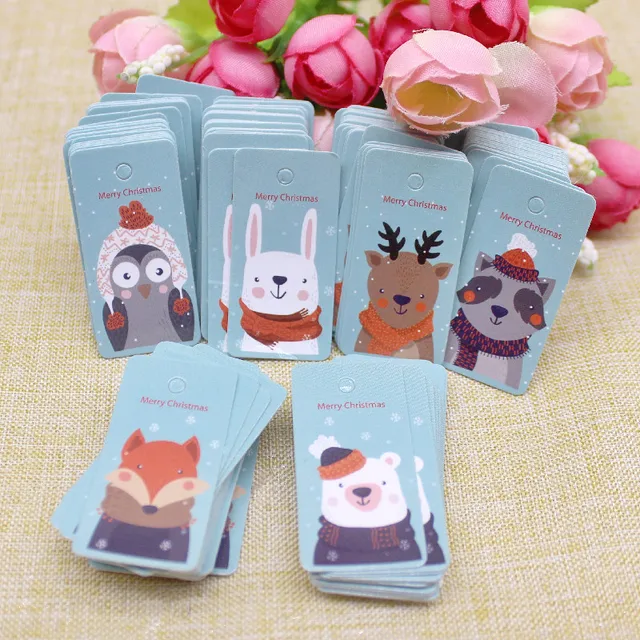 100pcs Kraft Paper Tags with Strings Handmade with Love Hang Tags Garment Tags for Candy/Gift/Cookies Display Packing Label Card 5