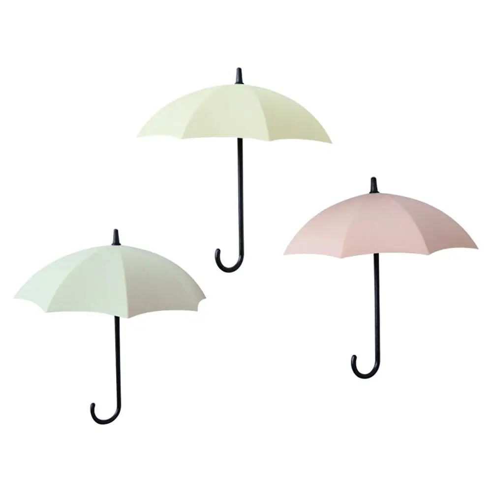 

3Pcs Umbrella Wall Hook Key Holder Wall Mount Hanger Durable Organizer Decor For Kitchen Bathroom Accessories