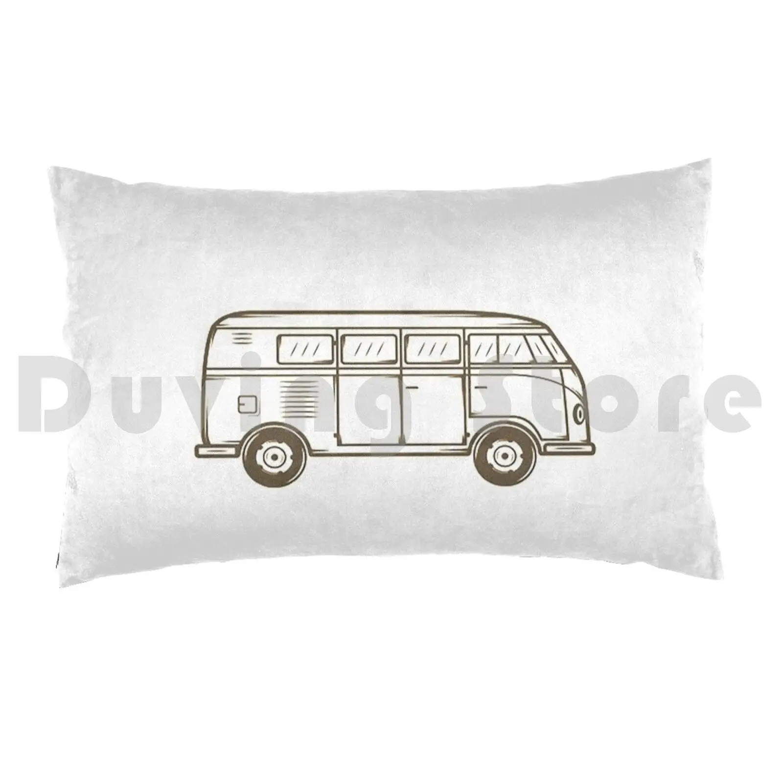 Combi Pillow case 2543 Car Van Bus Combi Vacation Transport Road Vintage Retro